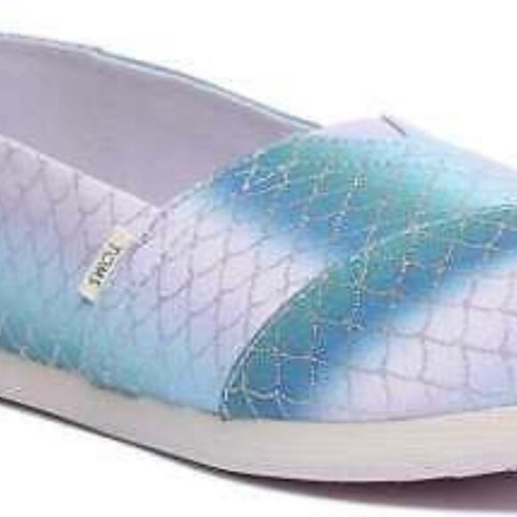Toms Alparagata Multi Iridescent Mermaid Scales Slip Ons I Size 7 - Picture 3 of 4